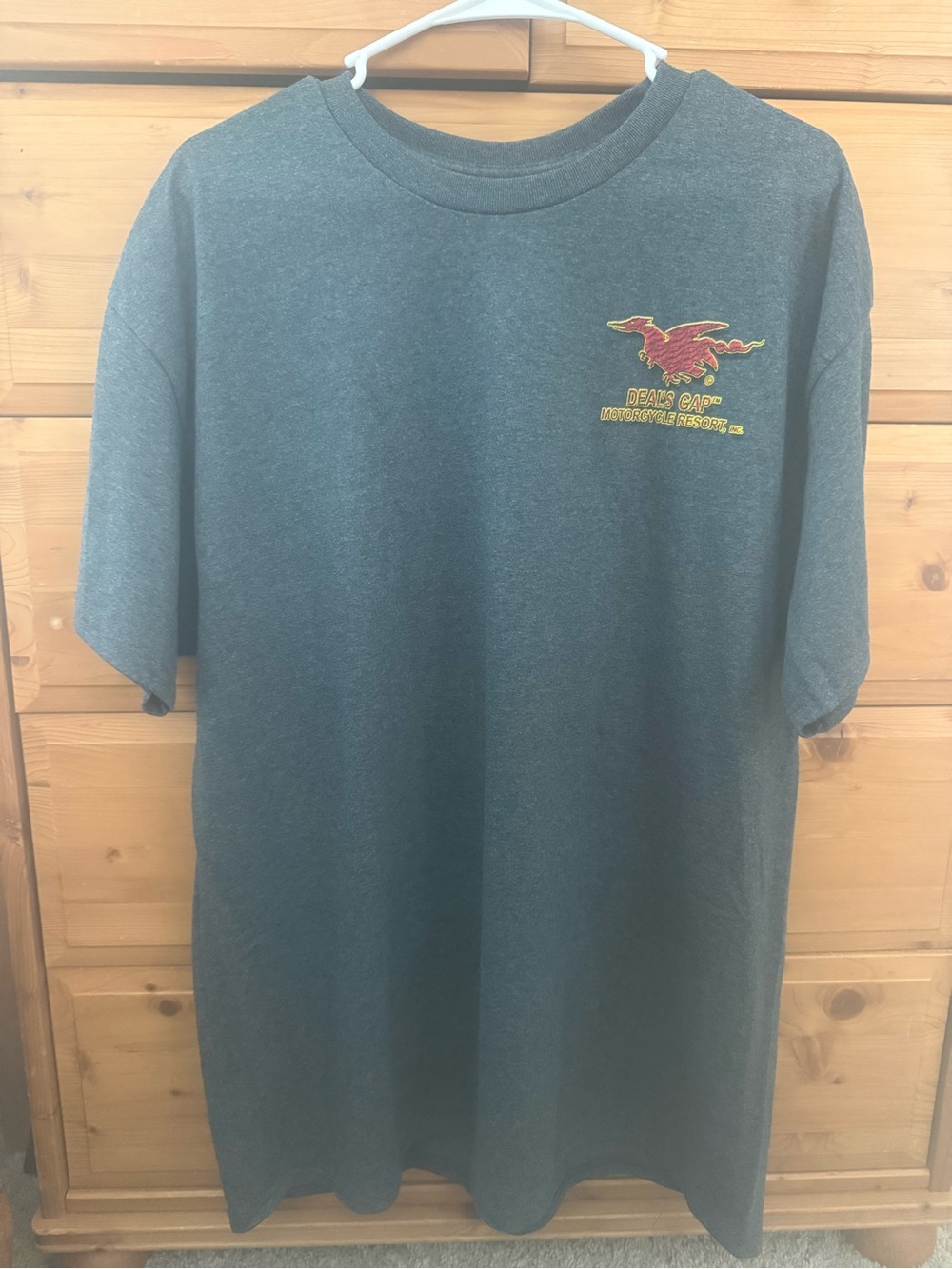 Men's Dark Heather Gray Short Sleeve Deals Gap Graphic T-Shirt - Crew Neck